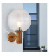Ossy Globe Wall Lights Wood Look IP44 Clear With Air Bubbles Glass Shade 1x E27-6