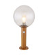 Ossy PIR Outdoor Pedestal Light Wood Look IP44 Clear Glass Shade 1x E27 Dawn Dusk Sensor-1
