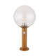 Ossy PIR Outdoor Pedestal Light Wood Look IP44 Clear Glass Shade 1x E27 Dawn Dusk Sensor-2