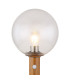 Ossy PIR Outdoor Pedestal Light Wood Look IP44 Clear Glass Shade 1x E27 Dawn Dusk Sensor-3