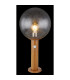 Ossy PIR Outdoor Pedestal Light Wood Look IP44 Clear Glass Shade 1x E27 Dawn Dusk Sensor-4