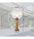 Ossy PIR Outdoor Pedestal Light Wood Look IP44 Clear Glass Shade 1x E27 Dawn Dusk Sensor-9