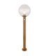 Ossy PIR Outdoor Bollard Wood Look IP44 Clear Glass Shade 1x E27 Dawn Dusk Sensor-1