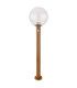 Ossy PIR Outdoor Bollard Wood Look IP44 Clear Glass Shade 1x E27 Dawn Dusk Sensor-2