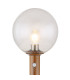 Ossy PIR Outdoor Bollard Wood Look IP44 Clear Glass Shade 1x E27 Dawn Dusk Sensor-3