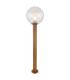 Ossy Outdoor Bollard Wood Look IP44 Clear Glass Shade 1x E27-1