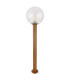 Ossy Outdoor Bollard Wood Look IP44 Clear Glass Shade 1x E27-2