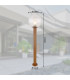Ossy Outdoor Bollard Wood Look IP44 Clear Glass Shade 1x E27-7
