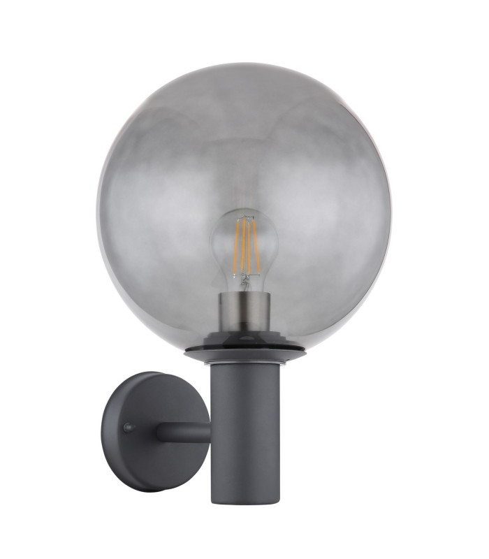 Hedwig Globe Wall Lights Stainless Steel IP44 Glass Shade 1x E27-2