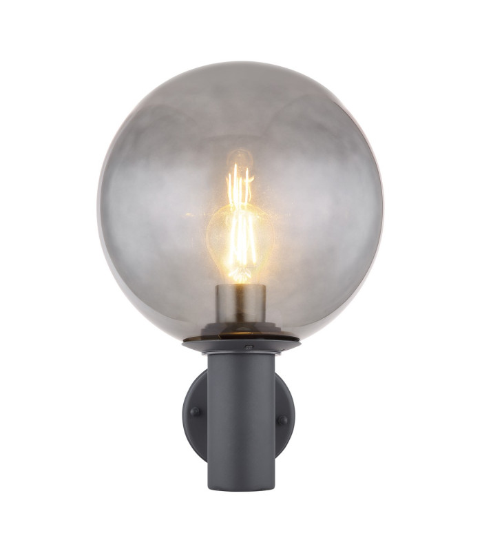 Hedwig Globe Wall Lights Stainless Steel IP44 Glass Shade 1x E27-3