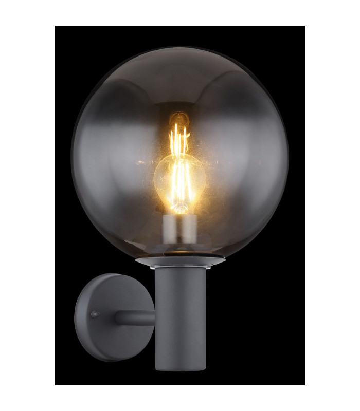 Hedwig Globe Wall Lights Stainless Steel IP44 Glass Shade 1x E27-4