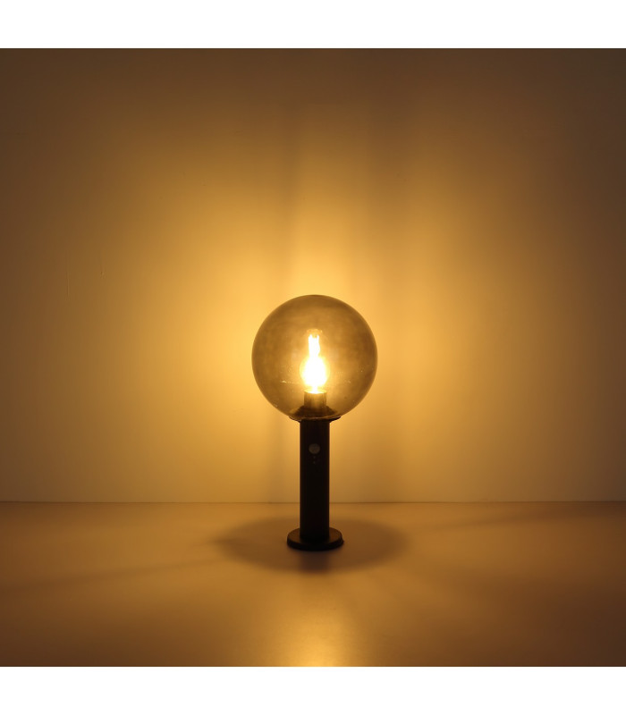 Hedwig Globe Wall Lights Stainless Steel IP44 Glass Shade 1x E27-6