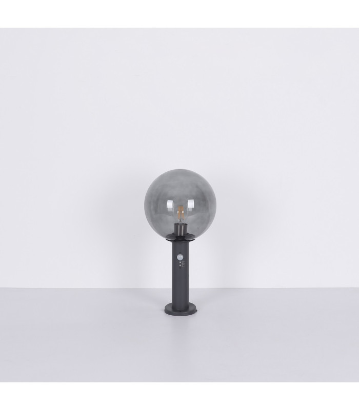 Hedwig Globe Wall Lights Stainless Steel IP44 Glass Shade 1x E27-8