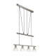 Daytona Bar Pendant Ceiling Light Nickel Matt Alabaster Optic Glass Shade 4x E14 3000K-1