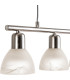 Daytona Bar Pendant Ceiling Light Nickel Matt Alabaster Optic Glass Shade 4x E14 3000K-3