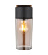 Etsi Outdoor Wall Lantern Wood Look Dark IP44 Smoke Glass Shade 1x E27-3
