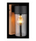 Etsi Outdoor Wall Lantern Wood Look Dark IP44 Smoke Glass Shade 1x E27-4