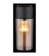 Etsi Outdoor Wall Lantern Wood Look Dark IP44 Smoke Glass Shade 1x E27-5