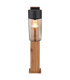 Etsi Outdoor Pedestal Light Wood Look Dark IP44 Smoke Glass Shade 1x E27-3