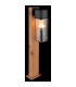 Etsi Outdoor Pedestal Light Wood Look Dark IP44 Smoke Glass Shade 1x E27-5
