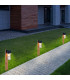 Etsi Outdoor Pedestal Light Wood Look Dark IP44 Smoke Glass Shade 1x E27-10