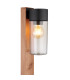 Etsi Outdoor Bollard Wood Look Dark IP44 Smoke Glass Shade 1x E27-4