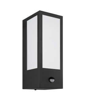 Gundula PIR Outdoor Wall Lantern Matt Black IP44 1x E27 Dawn Dusk Sensor-2