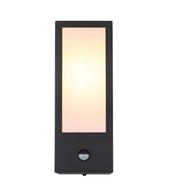 Gundula PIR Outdoor Wall Lantern Matt Black IP44 1x E27 Dawn Dusk Sensor-3