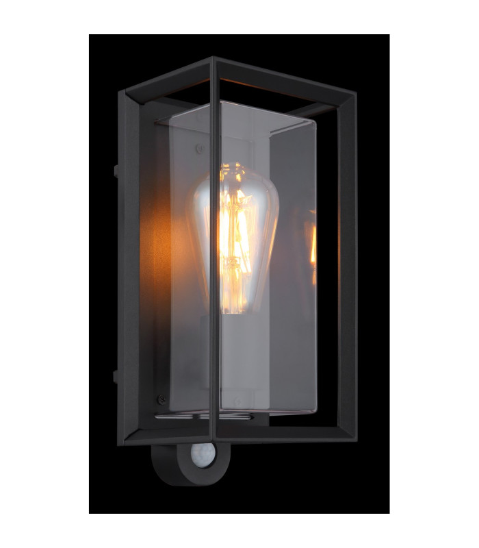 Logana Outdoor Wall Lantern Matt Black IP44 1x E27 Dawn Dusk Sensor-4