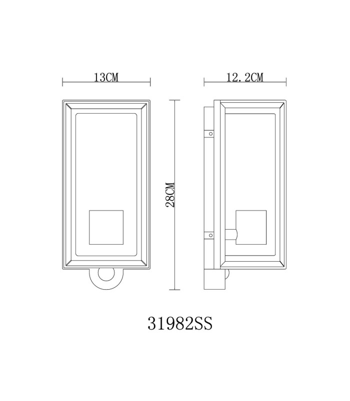 Logana Outdoor Wall Lantern Matt Black IP44 1x E27 Dawn Dusk Sensor-6