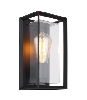 Logana Outdoor Wall Lantern Matt Black IP44 1x E27-1