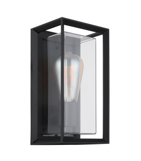 Logana Outdoor Wall Lantern Matt Black IP44 1x E27-2