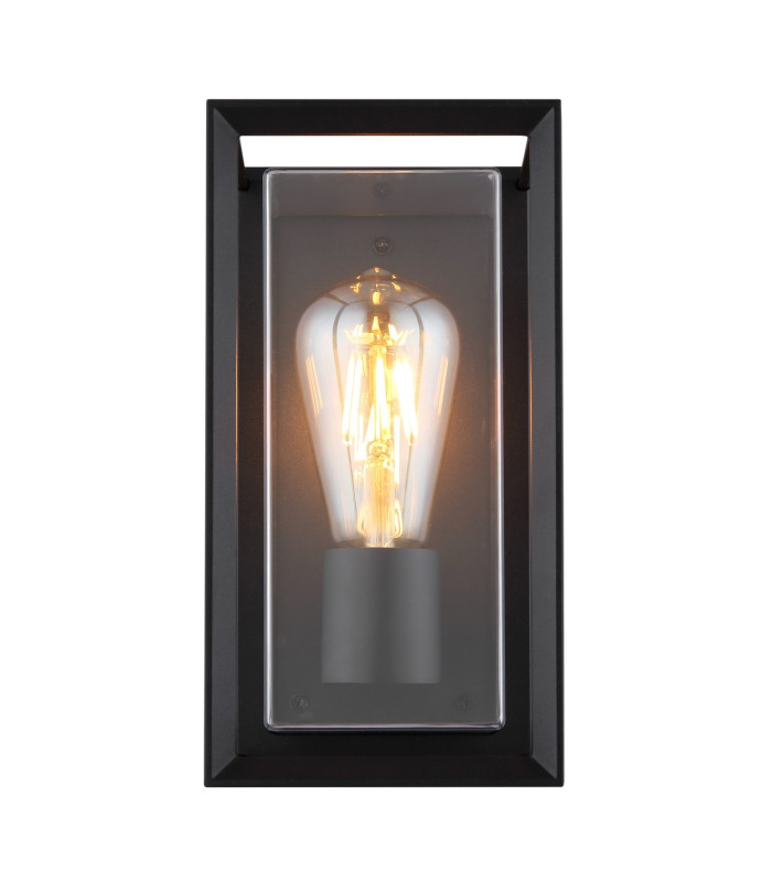 Logana Outdoor Wall Lantern Matt Black IP44 1x E27-3
