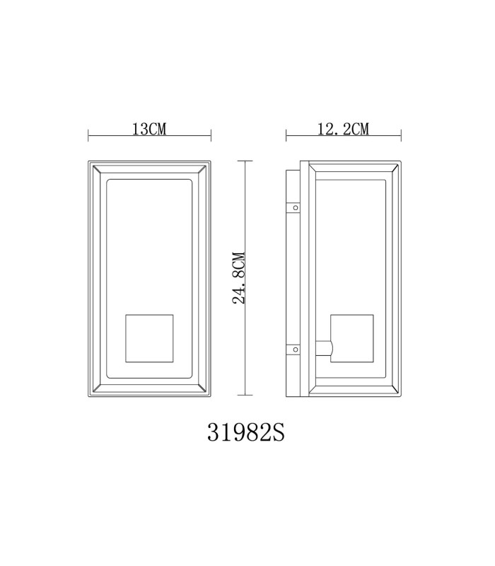 Logana Outdoor Wall Lantern Matt Black IP44 1x E27-6