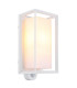 Logana Outdoor Wall Lantern White Matt IP44 1x E27 Dawn Dusk Sensor-1