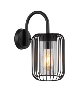 Nina Outdoor Wall Lamp Matt Black IP44 1x E27-1