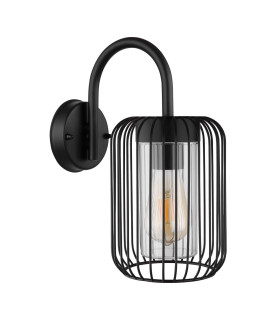 Nina Outdoor Wall Lamp Matt Black IP44 1x E27-2