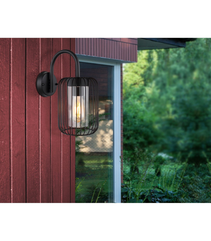 Nina Outdoor Wall Lamp Matt Black IP44 1x E27-4