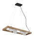 Nanda Bar Pendant Ceiling Light Matt Black Balls Opal Glass Shade 4x G9-2