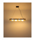 Nanda Bar Pendant Ceiling Light Matt Black Balls Opal Glass Shade 4x G9-4