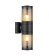 Xeloo Outdoor Up Down Wall Lamp Matt Black IP44 2x E27-1