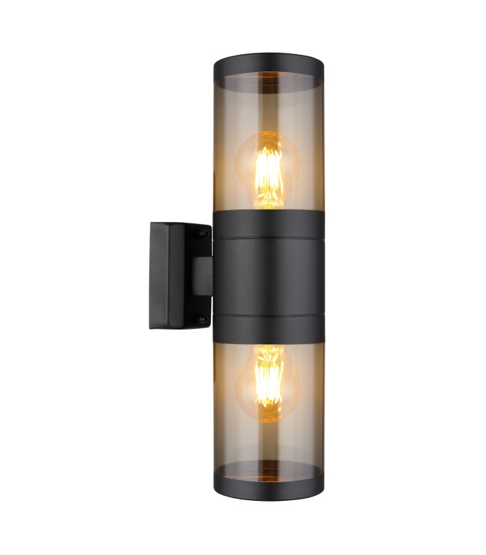 Xeloo Outdoor Up Down Wall Lamp Matt Black IP44 2x E27-1
