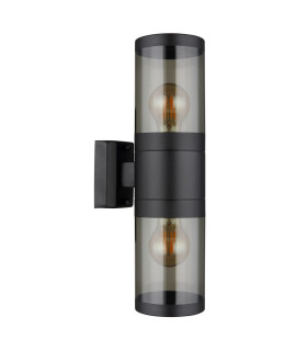 Xeloo Outdoor Up Down Wall Lamp Matt Black IP44 2x E27-2