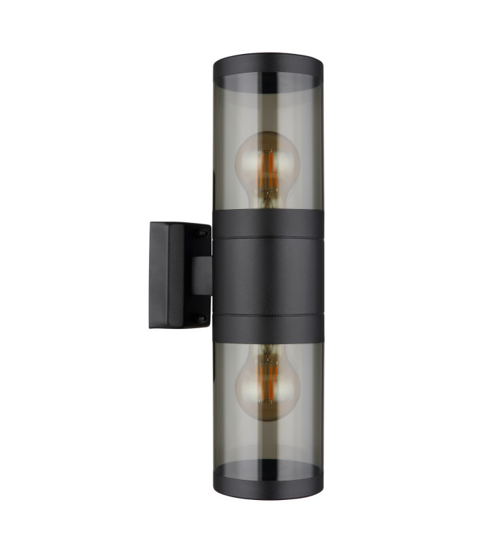 Xeloo Outdoor Up Down Wall Lamp Matt Black IP44 2x E27-2
