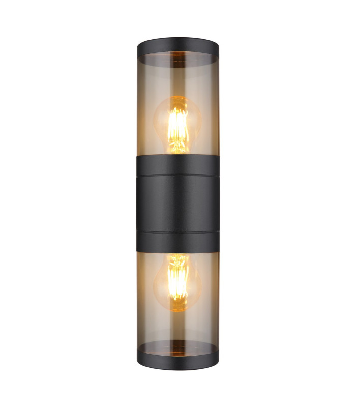 Xeloo Outdoor Up Down Wall Lamp Matt Black IP44 2x E27-3