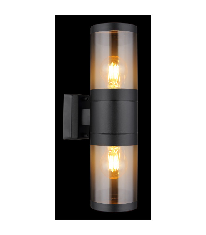 Xeloo Outdoor Up Down Wall Lamp Matt Black IP44 2x E27-4