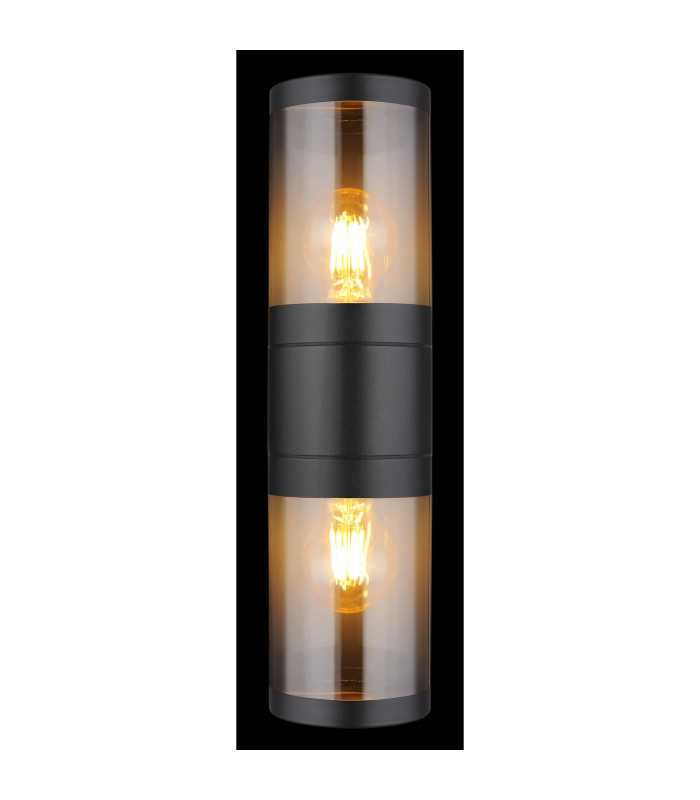 Xeloo Outdoor Up Down Wall Lamp Matt Black IP44 2x E27-5