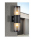 Xeloo Outdoor Up Down Wall Lamp Matt Black IP44 2x E27-6