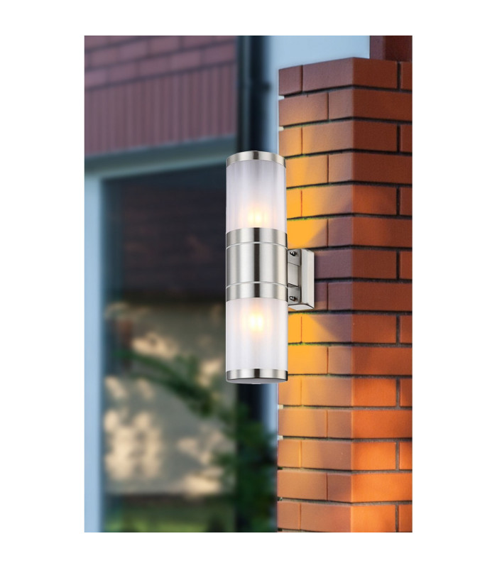 Xeloo Outdoor Up Down Wall Lamp Stainless Steel IP44 2x E27-3