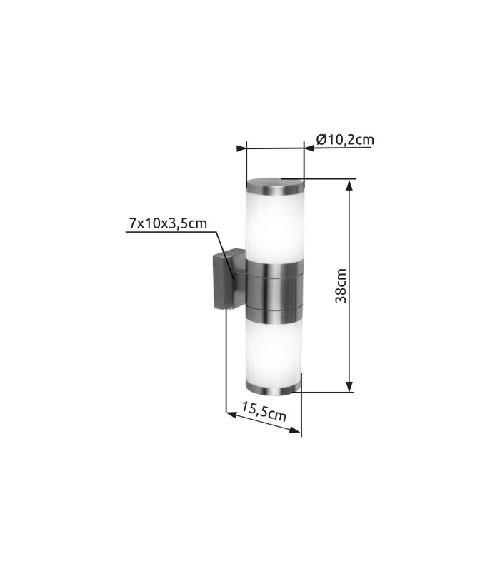 Xeloo Outdoor Up Down Wall Lamp Stainless Steel IP44 2x E27-4